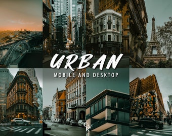 10 Urban Lightroom Presets. Desktop And Mobile. 10 Different Presets. Aesthetic, Film, Vintage, Visual, Street Photography Presets