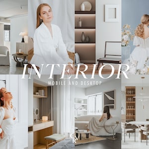 10 Interior Lightroom Presets. Desktop And Mobile. 10 Different Presets. Indoor White Bright Clean Minimal Real Estate Preset for Instagram