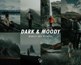 20 Dark and Moody Lightroom Presets. Desktop And Mobile. Outdoor, Professional, Earthy, Photography Filter