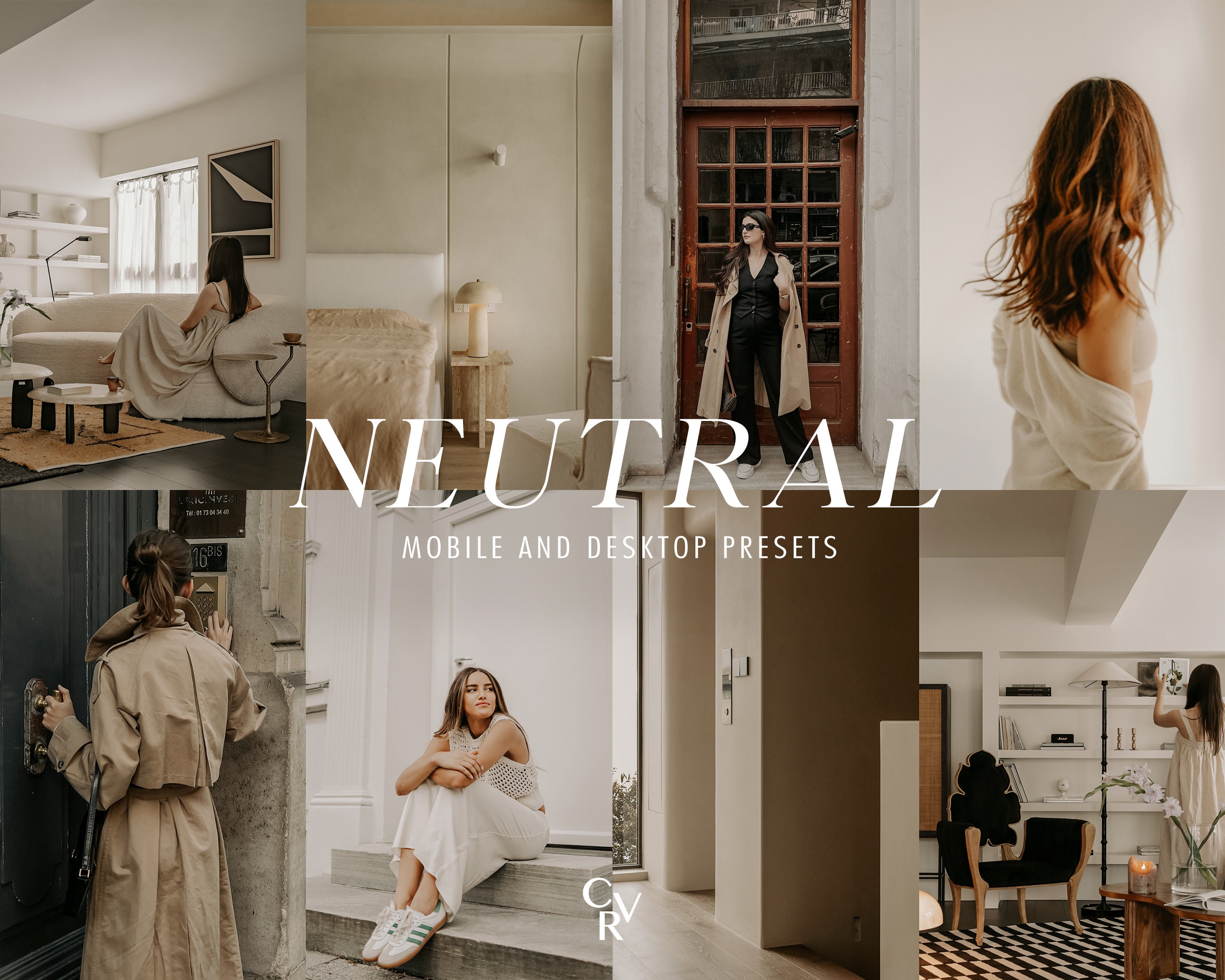 10 Neutral Lightroom Presets. Desktop And Mobile. Creamy, Neutral Tones, Warm, Beige, Bright, Soft, Clear, Clean Filter for Instagram