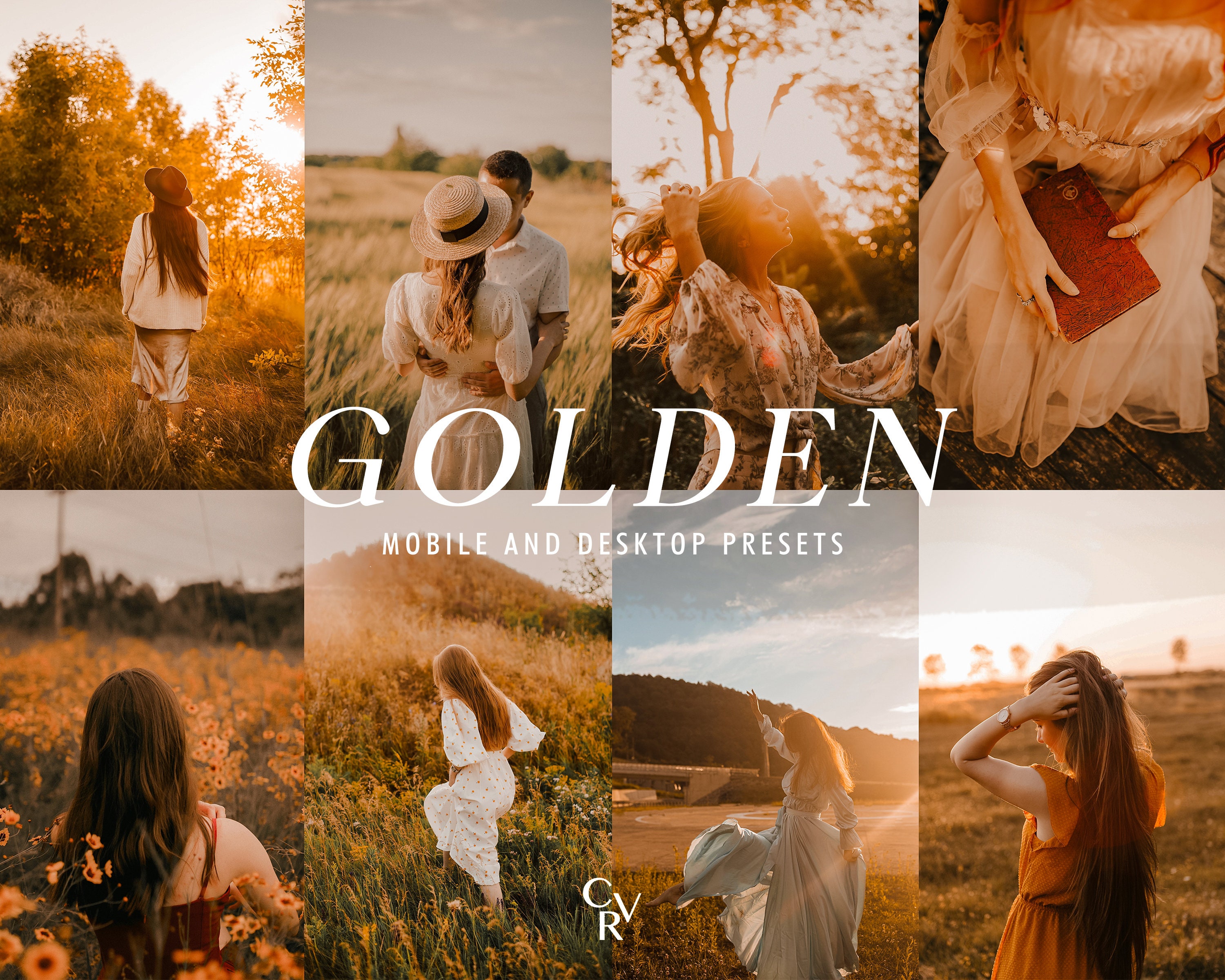 15 Golden Hour Lightroom Presets. Desktop And Mobile. 15 Different Presets. Warm, Summer, Sun, Light, Wedding, Aesthetic, Outdoor, Filter