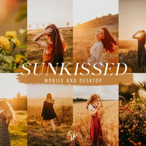 15 Sunkissed Lightroom Presets. Desktop And Mobile. 15 Different Presets. Warm, Golden hour, Summer, Orange, Sunrise, Outdoor Photography