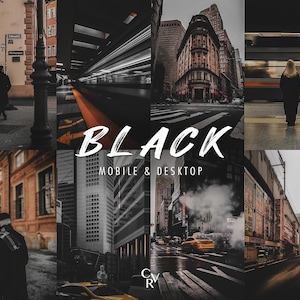20 Black Lightroom Presets. Desktop And Mobile. Noir, Dark, Chic, Portrait, Urban, Faded, Majestic, Outdoor, Instagram Photography Filter