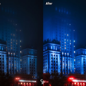 20 Night City Lightroom Presets. Desktop And Mobile. 20 Different Presets. Night time, City, Urban, Lights, Street, Architecture Presets image 6