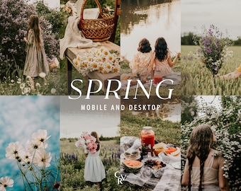 10 Spring Lightroom Presets. Desktop And Mobile. 10 Different Presets. Garden, Flowers, Bloom, Aesthetic, Influencer, Warm Filter