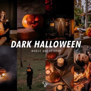 15 Halloween Lightroom-presets. Desktop en mobiel. 15 verschillende voorinstellingen. Donker humeurig, herfst, herfst, esthetiek, oranje, filmisch filter