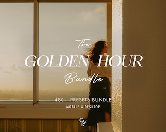 Más de 480 presets Golden Hour Bundle - Móvil y ordenador - Paquete de presets de Lightroom - Retrato, filtro cinematográfico