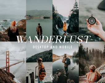 10 Wanderlust Lightroom Presets. Desktop And Mobile. 10 Different Presets. Nature, Travel, Influencer, Earthy, Moody, Adventure Presets