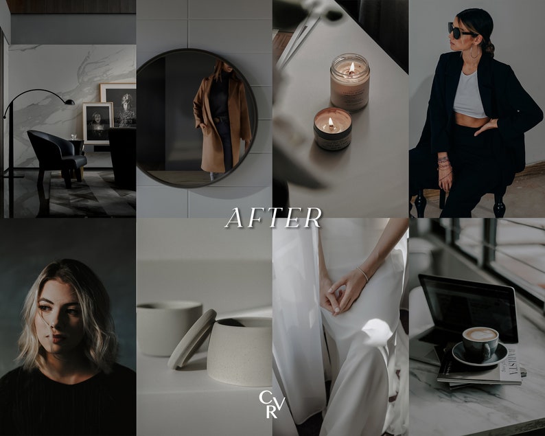 10 DARK Lightroom Presets. Desktop And Mobile. Muted, Black, Elegant, Editorial, Influencer, Moody, Aesthetic, Noir, Filter image 3