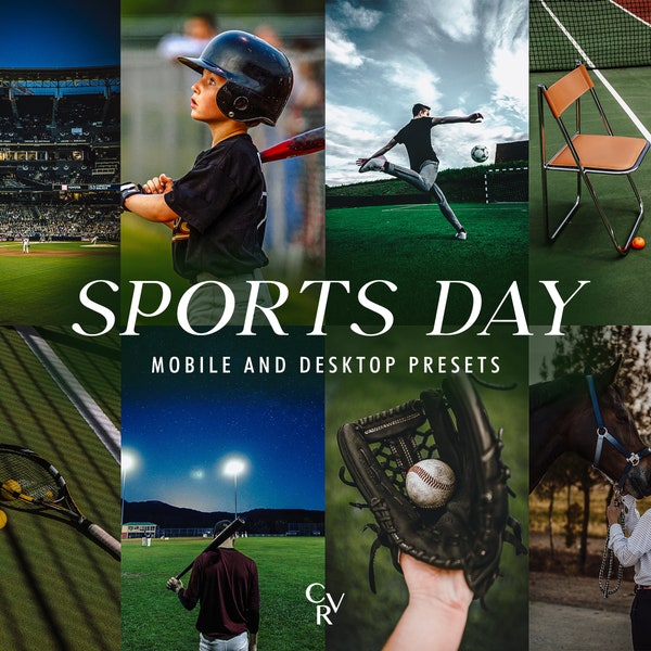 10 Sports Lightroom Presets. Desktop And Mobile. 10 Different Presets, Outdoor, Game Day, Athlete, Sporty, Filter for Instagram