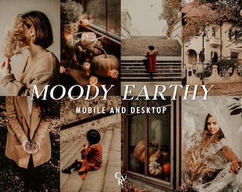 10 Moody Earthy Lightroom Presets. Desktop And Mobile. 10 Different Presets. Dark, Fall, Warm, Earthy, Deep, Rich, Outdoor, Autumn Presets