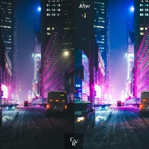 20 Night City Lightroom Presets. Desktop And Mobile. 20 Different Presets. Night time, City, Urban, Lights, Street, Architecture Presets image 5