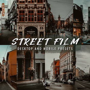 10 Street Film Lightroom Presets. Desktop And Mobile. 10 Different Presets. Urban, Architecture, Vintage, Cinematic, City Presets