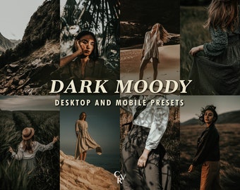 10 Moody Lightroom Presets. For Desktop And Mobile. 10 Different Presets. Rich Dark Moody Warm Presets For Instagram Blogger