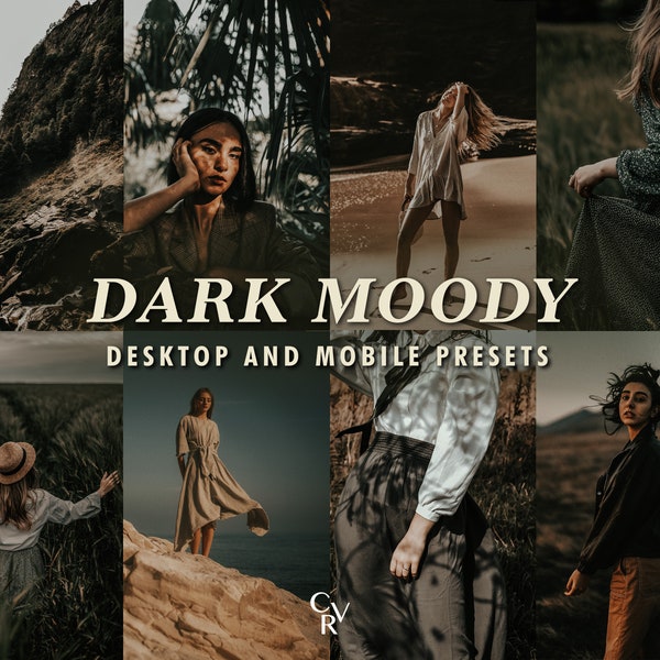 10 Moody Lightroom Presets. For Desktop And Mobile. 10 Different Presets. Rich Dark Moody Warm Presets For Instagram Blogger