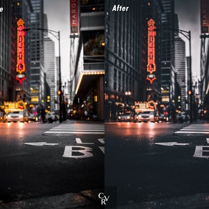 10 Cinematic Street Lightroom Presets. Desktop And Mobile. 10 Different Presets. City, Dark, Night, Black, Moody, Urban Photography, Filter image 6