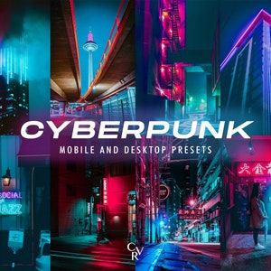 10 CyberPunk Lightroom Presets. Desktop And Mobile. 10 Different Presets. Neon, Midnight, City, Streets, Urban, Cyber Punk Photo Filter