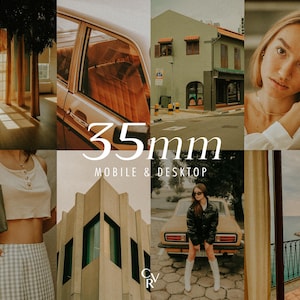 25 35mm Lightroom Presets. Desktop And Mobile. 25 Different Presets. Analog, Vintage, Retro, Cinematic, Summer, Film, Photography Filter