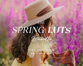 Filtro de video con más de 210 LUTS de primavera: para dispositivos móviles y computadoras de escritorio. Paquete de edición de video con gradación de color para Instagram. Vibrante y de temporada.