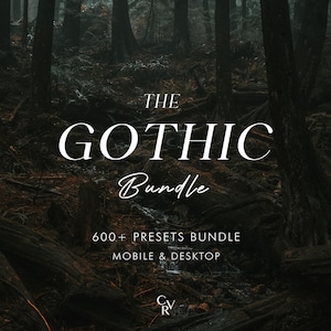 Más de 600 ajustes preestablecidos del paquete GÓTICO - Móvil y escritorio - Paquete de ajustes preestablecidos de Lightroom - Filtro de bosque, niebla y exteriores