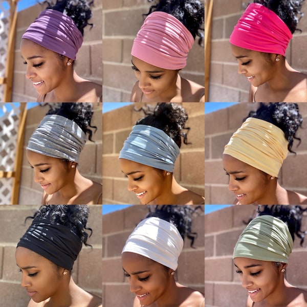 Wide Stretch Headband, Bandeau Boho Headband, Turban Head Wrap