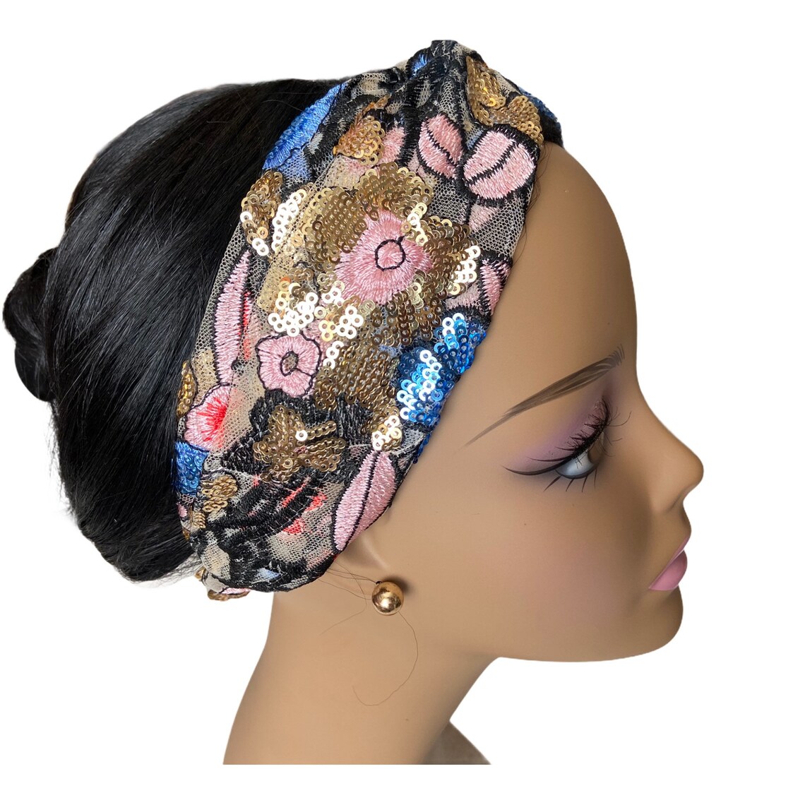 Sequin Headband Floral Special Occasion Etsy