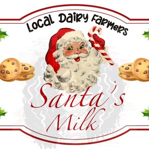 Download digital do rótulo do leite do Papai Noel