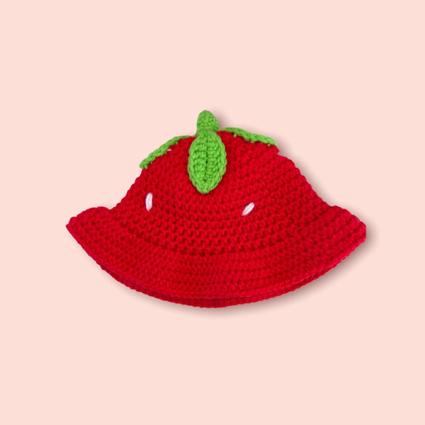 Chapeau de seau pour enfants à la fraise
