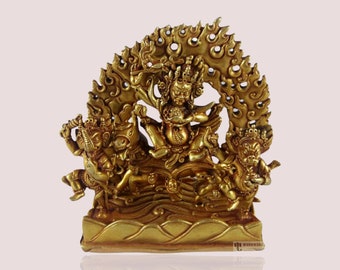 5"Statue of Palden Lahmo - Full Gold Plated, Fine Quality, Tibetan Statue, handmade,  Tantric statue