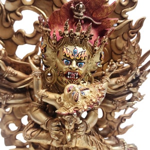 15inches Buddhist Statue of Vajrakilaya, with Full Gold Plated and Painted Face image 8