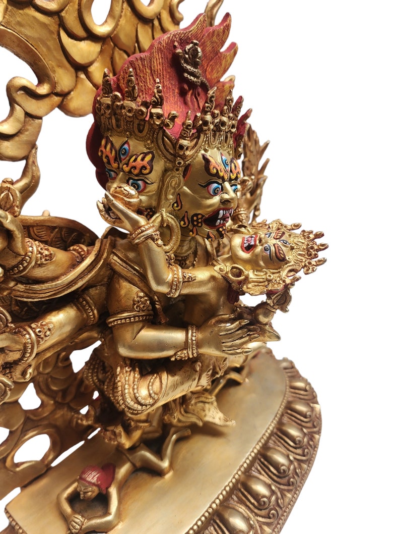 15inches Buddhist Statue of Vajrakilaya, with Full Gold Plated and Painted Face image 9