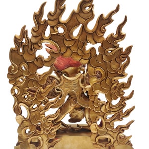 15inches Buddhist Statue of Vajrakilaya, with Full Gold Plated and Painted Face image 6