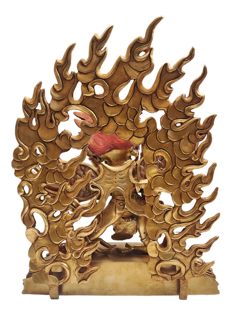 15inches Buddhist Statue of Vajrakilaya, with Full Gold Plated and Painted Face image 6