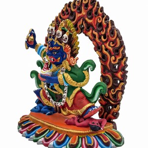 5 Mahakala Two Arms, Kajupa, Buddhist Statue, Traditional Color Finishing, High Quality image 5