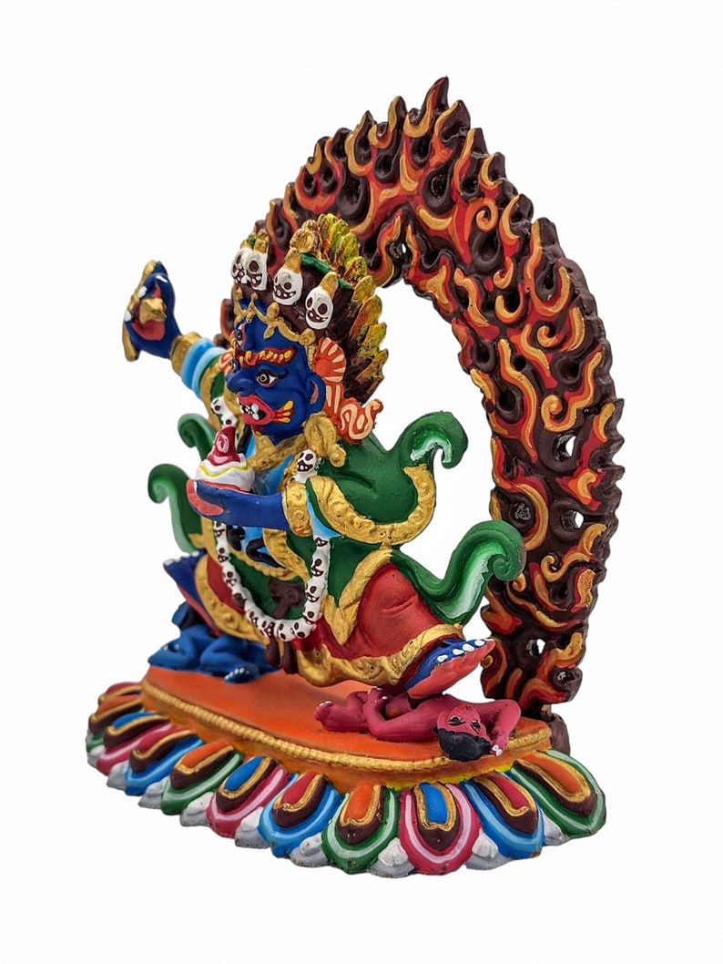 5 Mahakala Two Arms, Kajupa, Buddhist Statue, Traditional Color Finishing, High Quality image 5