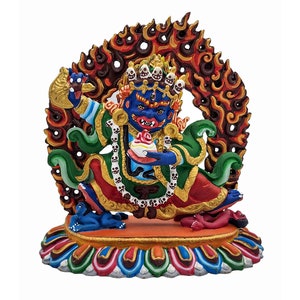 5 Mahakala Two Arms, Kajupa, Buddhist Statue, Traditional Color Finishing, High Quality image 1