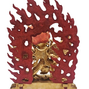 15inches Buddhist Statue of Vajrakilaya, with Full Gold Plated and Painted Face image 4