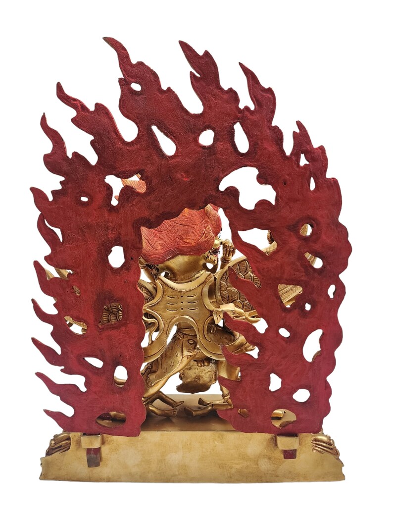 15inches Buddhist Statue of Vajrakilaya, with Full Gold Plated and Painted Face image 4