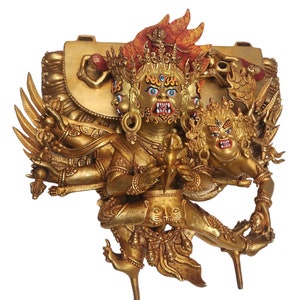 15inches Buddhist Statue of Vajrakilaya, with Full Gold Plated and Painted Face image 7