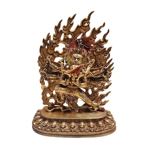 15inches Buddhist Statue of Vajrakilaya, with Full Gold Plated and Painted Face image 1