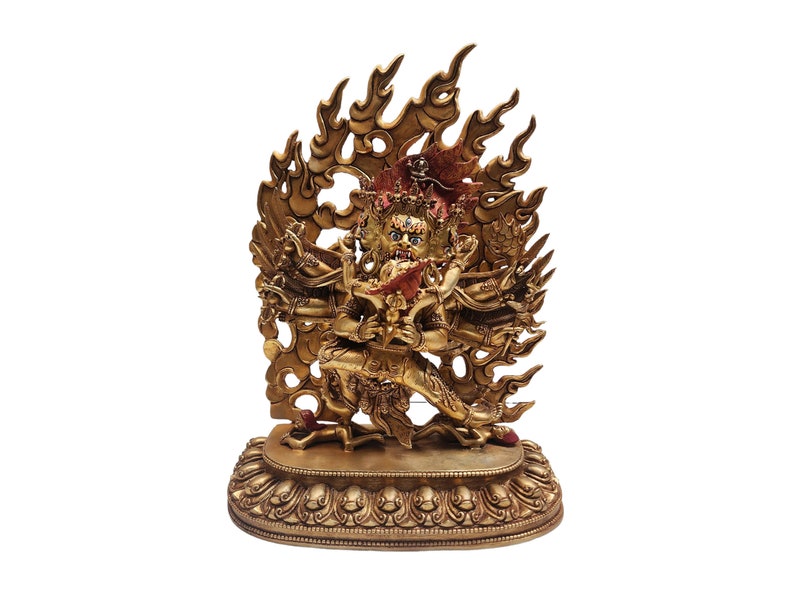 15inches Buddhist Statue of Vajrakilaya, with Full Gold Plated and Painted Face image 1