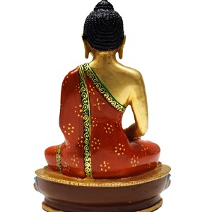 5.5 Inches, Amitabha Buddha, Buddhist Miniature Statue, Thangka Color Finishing, With Face Painted image 4