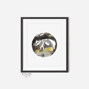 Nilpferd Print gerahmt, abstrakter Nilpferddruck, afrikanische Tierkunst, Tierdruck-Ideen in Großbritannien