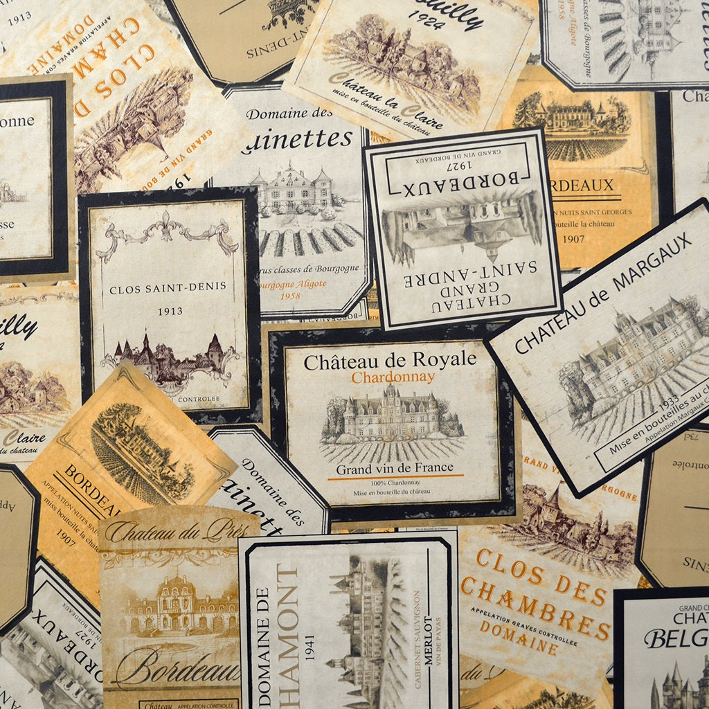 Wine Labels Vinyl PVC Tablecloth with optional 5cm parasol Etsy