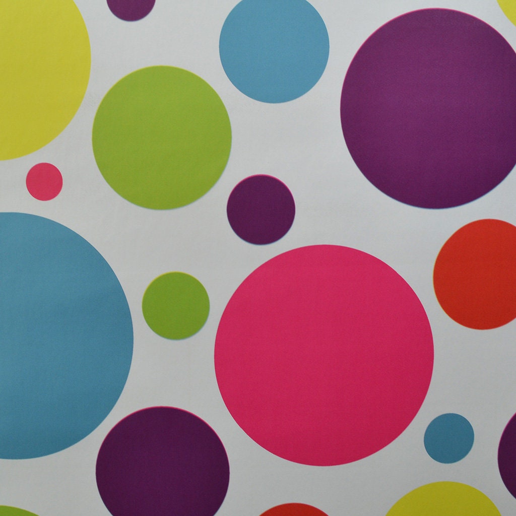 Multi Colour Spot Polka Dot Vinyl PVC Tablecloth With Optional Etsy UK
