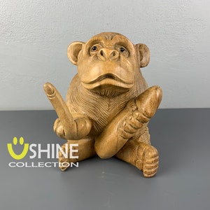 Handmade Wooden Monkey With Huge Penis,Monkey sculpture,Penis Wood Carving,Hand Carved Statue,Mature Gift,Gift For Him,Unique Table Decor,