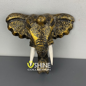Elephant Mask,Ganesha Wall Decor,Wooden Mask,Vintage Mask,Wall Art,Wall Hanging,Elephant Decor,Elephant Gift,Ganesha Wall Mask,Wall Decor