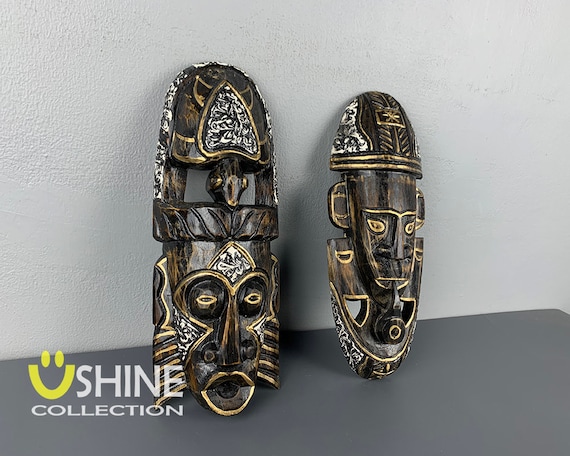 One Set African Wall Decorwooden Mask Wall Hangingtribal 