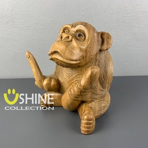 Handmade Wooden Monkey With Huge Penis,Monkey sculpture,Penis Wood Carving,Hand Carved Statue,Mature Gift,Gift For Him,Unique Table Decor,