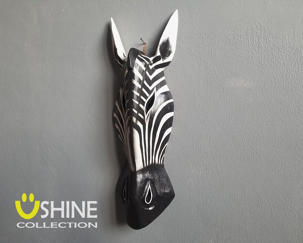 Vintage Wooden Zebra Wall Maskafrican Tribal Maskafrican Etsy